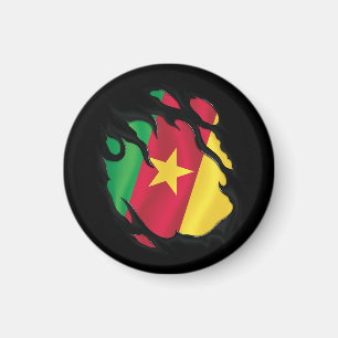 Kamerun Rippad Flagga Magnet