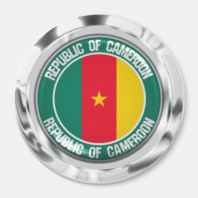 Kamerun Round Emblem Magnet (Framsidan)
