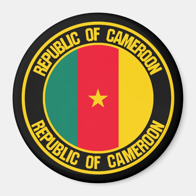 Kamerun Round Emblem Magnet (Framsidan)