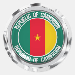 Kamerun Round Emblem Runt Klistermärke