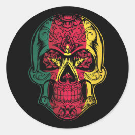 Kamerun Skull och Ro Flagga Runt Klistermärke