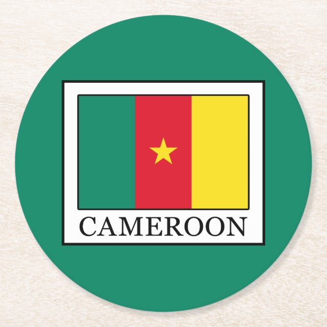 Kamerun Underlägg Papper Rund (Framsidan)
