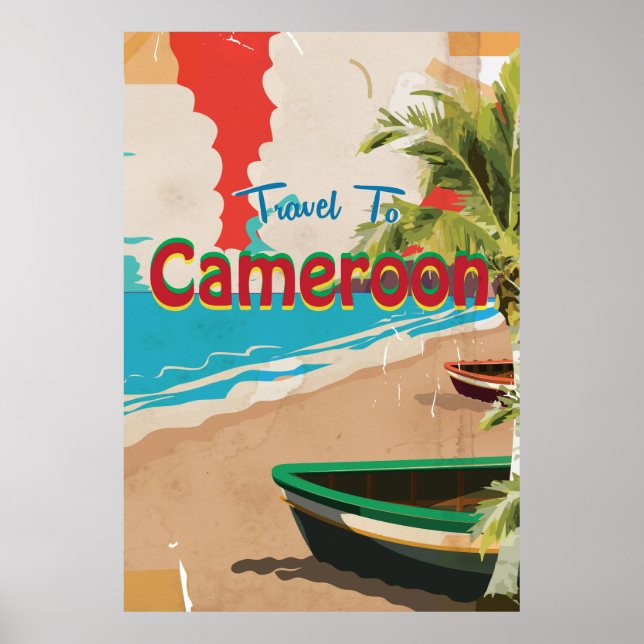 Kamerun vintage resor poster (Framsidan)