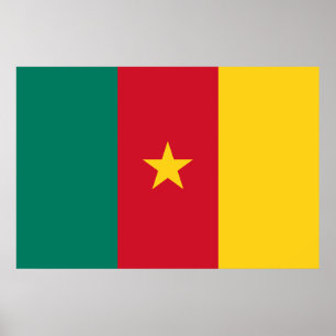 Kameruns Flagga Design Poster