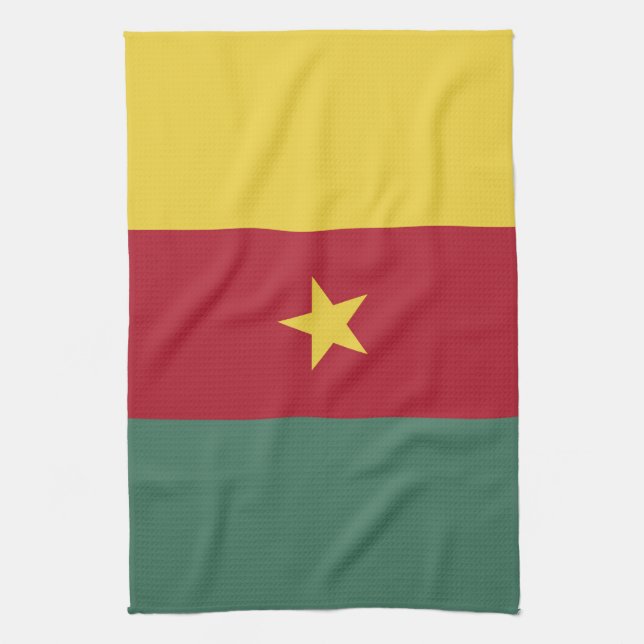 Kameruns flagga kökshandduk (Vertikal)