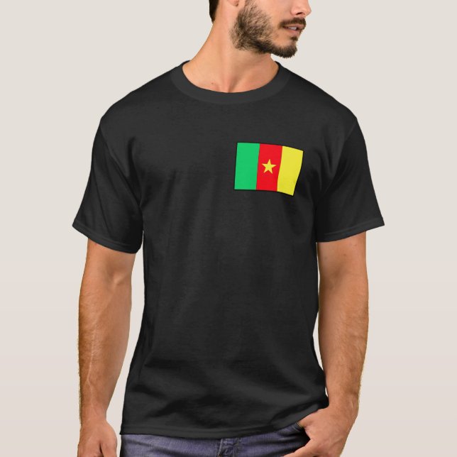 Kameruns flagga litet tryck t shirt (Framsida)