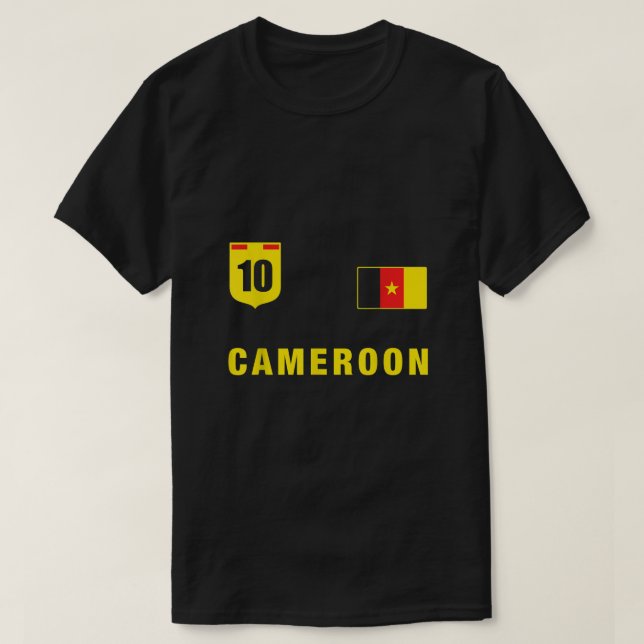 Kameruns fotbollslag Jersey Blue Cameroon Apparel T Shirt (Design framsida)