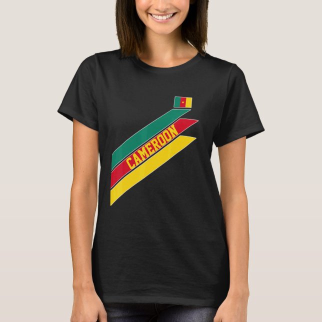 Kameruns fotbollssupporterbesökare Kamerunsockel T Shirt (Framsida)