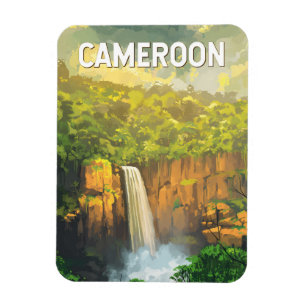 Kameruns illustration Travel Art-Vintage Magnet