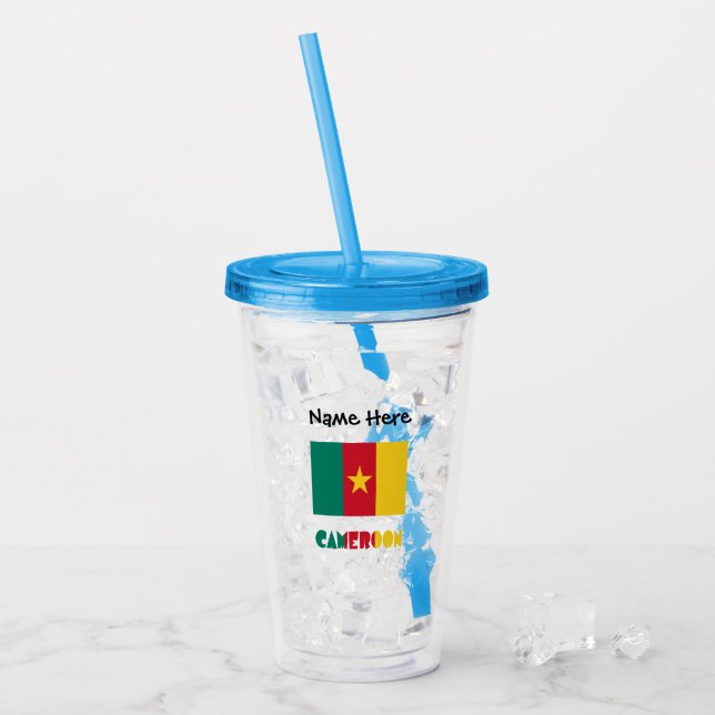 Kameruns och Kameruns Personlig för Flagga Take Away Mugg (Framsida Ice)