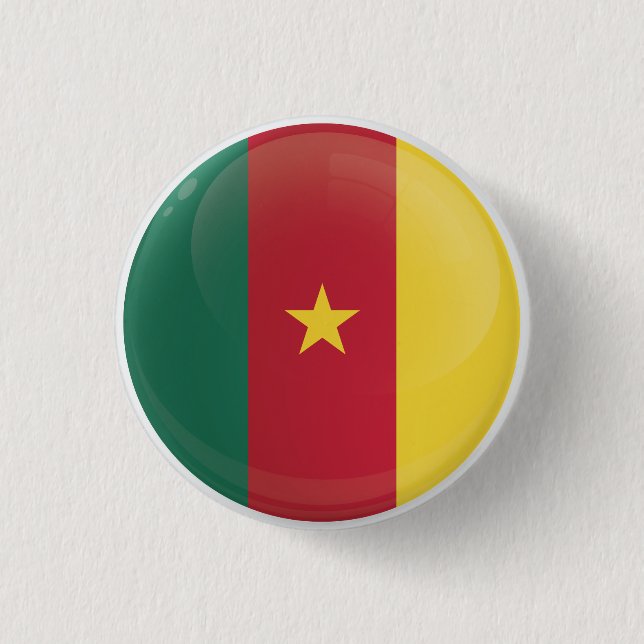 Kameruns runda ikon Flagga Knapp (Framsida)