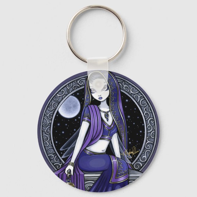 "Kami" Lila Måne Sari Fairy Keychain Nyckelring (Framsida)