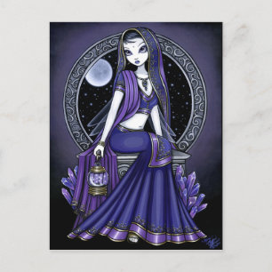 "Kami" Lila Måne Sari Fairy Postcard Vykort