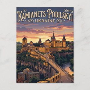 Kamianets-Podilskyij-borgen Ukraina Vykort