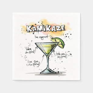 Kamikaze Drink Recipe Cocktail Napkin Pappersservett