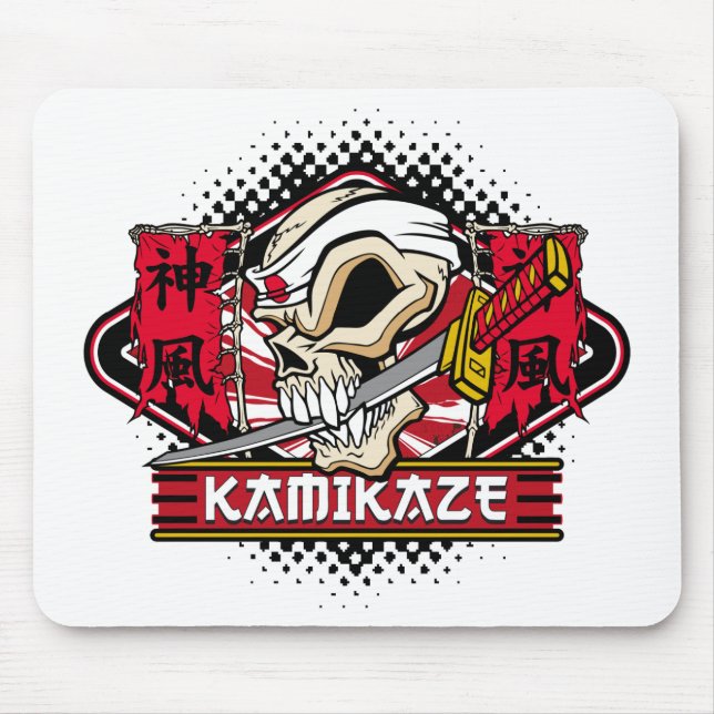 Kamikaze Skull med japansk sword Musmatta (Framsidan)