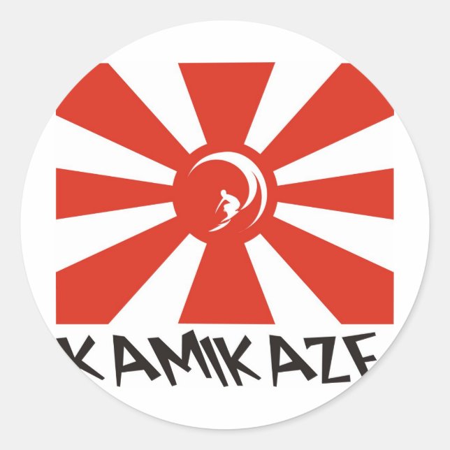 Kamikaze Surfa Runt Klistermärke (Framsida)