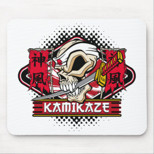 Kamikazeskalle med det japanska svärd musmatta
