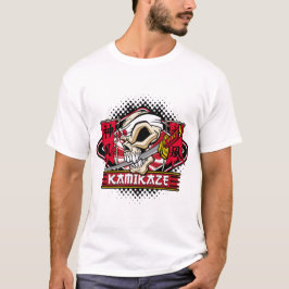 Kamikazeskalle med det japanska svärd tee shirt