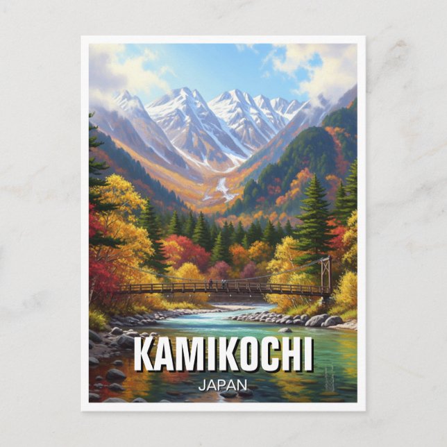 Kamikochi Chubu-Sangaku nationalpark Japan Travel Vykort (Framsida)