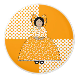 Kamilduva med Orange-polka-punktbakgrund Knopp