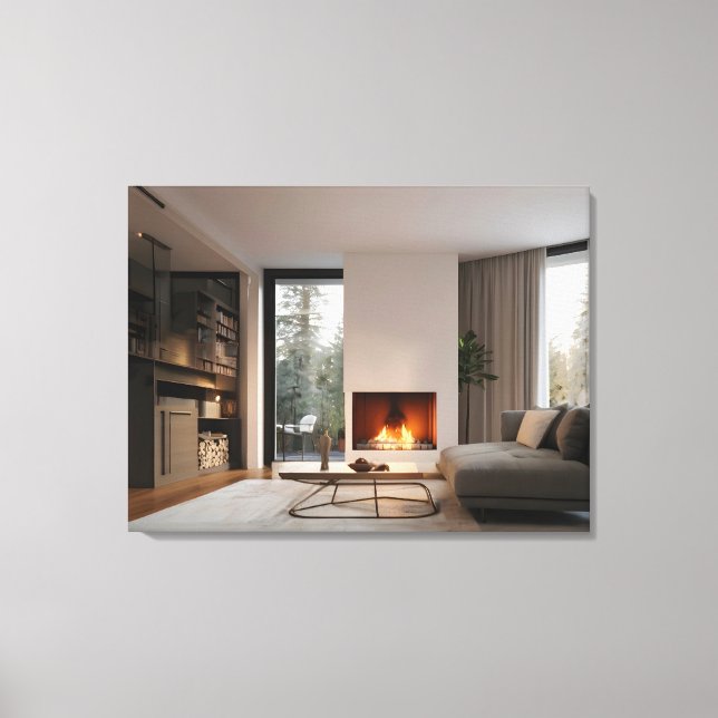 Kamin hemma canvastryck (Framsida)