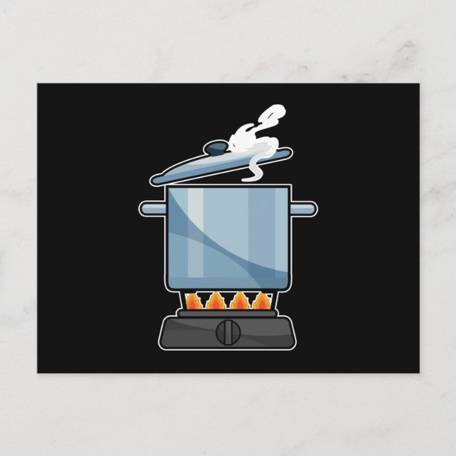 Kamin med kastrull & lock vykort (Framsida)