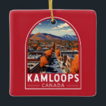 Kamloops Canada Travel Art Vintage Julgransprydnad Keramik<br><div class="desc">Kamloops retro-vektorresedesign. Kamloops är en kanadensisk stad i British Columbia,  där floderna North och South Thompson möts.</div>