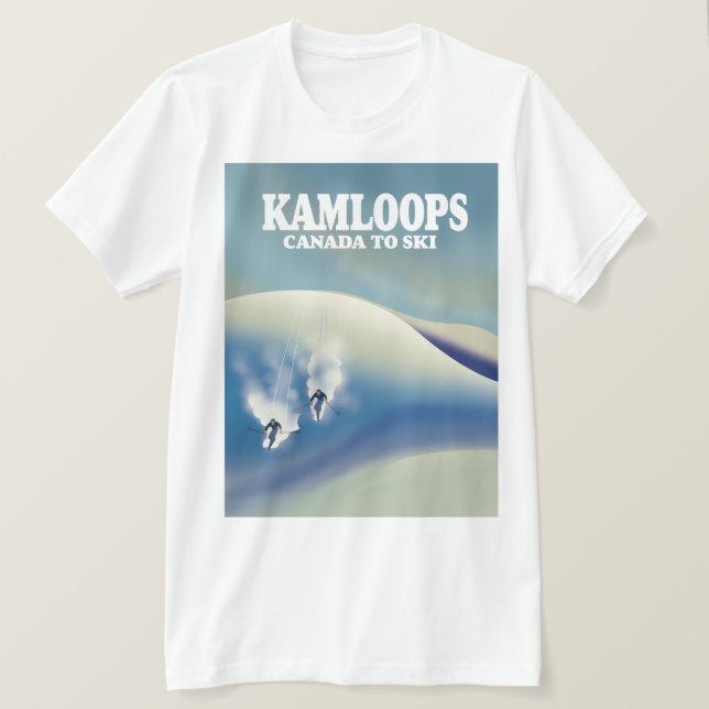 Kamloops Kanada att åka skidor T Shirt (Design framsida)
