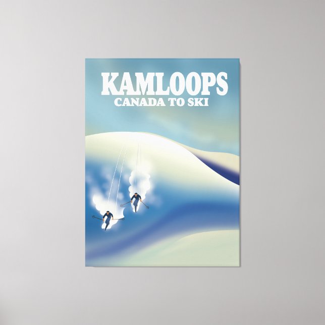 Kamloops Kanada till Ski Canvastryck (Framsida)