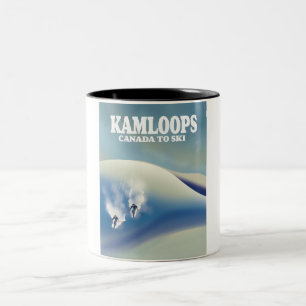 Kamloops Kanada till Ski Två-Tonad Mugg