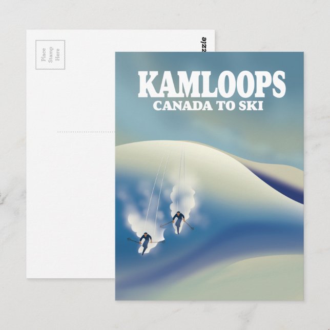 Kamloops Kanada till Ski Vykort (Fram/baksida)
