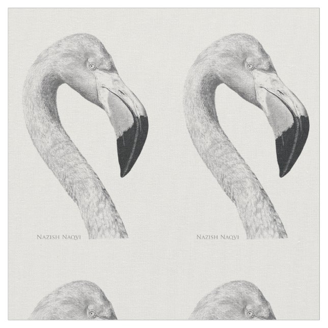 KAMMAD BOMULL 56' "FÖR FLAMINGO " ANPASSNINGSBAR TYG (Närbild)