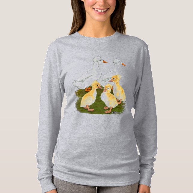 Kammad familj av änder t shirt (Framsida)