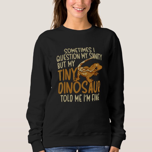 Kammad gecko Ögonfrans ödla Reptil Herpetolog T Shirt (Framsida)