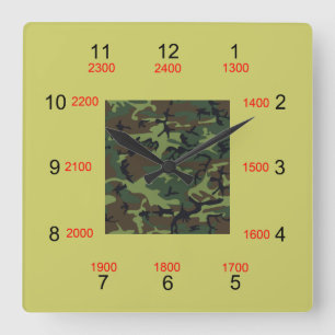 Kammarcentrets militära tidspärr fyrkantig klocka