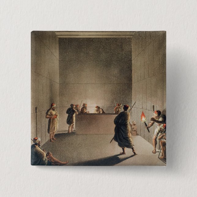 Kammare och sarkofag i den underbara pyramiden av knapp (Framsida)