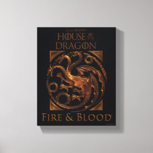 KAMMAREN FÖR DRAGON   House Targaryen Sigil Canvastryck