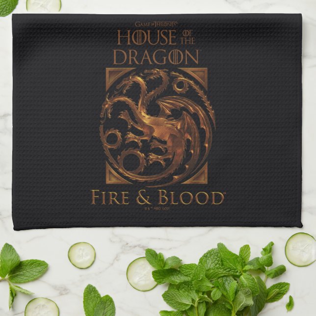 KAMMAREN FÖR DRAGON | House Targaryen Sigil Kökshandduk (Vikta)