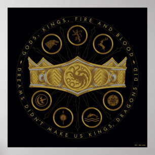 KAMMAREN FÖR DRAGON Sju Kingdoms Krona Graphic Poster