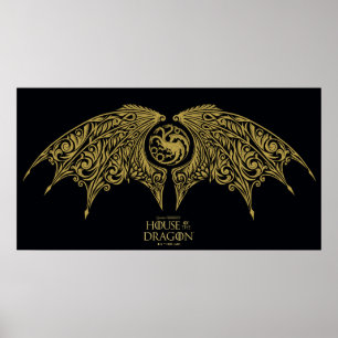 KAMMAREN FÖR DRAGON Winged Targaryen Vapensköld Poster