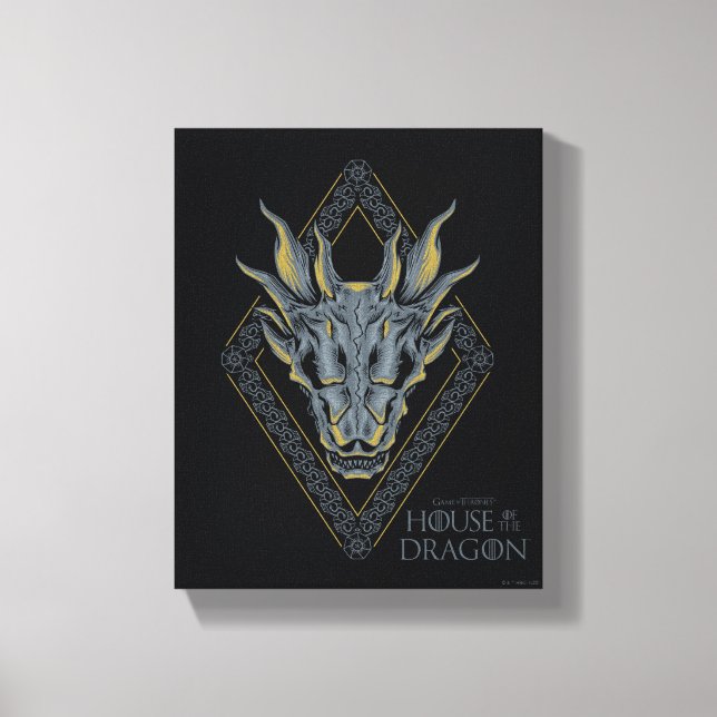 KAMMAREN FÖR DRAGONEN | Balerion Skull Diamond Vap Canvastryck (Framsida)