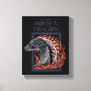 KAMMAREN FÖR DRAGONEN Dragprofil i flamma Canvastryck