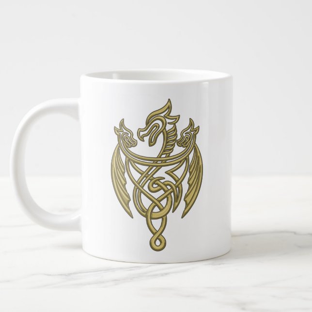 KAMMAREN FÖR DRAGONEN | Golden Filigree Dragon Vap Jumbo Mugg (Vänster)