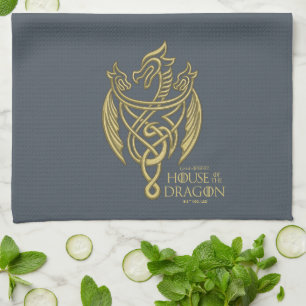 KAMMAREN FÖR DRAGONEN Golden Filigree Dragon Vap Kökshandduk