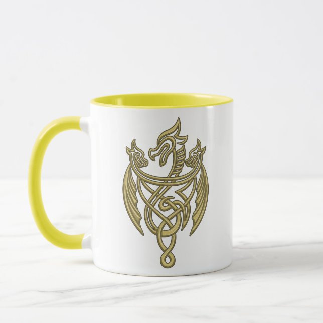 KAMMAREN FÖR DRAGONEN | Golden Filigree Dragon Vap Mugg (Vänster)