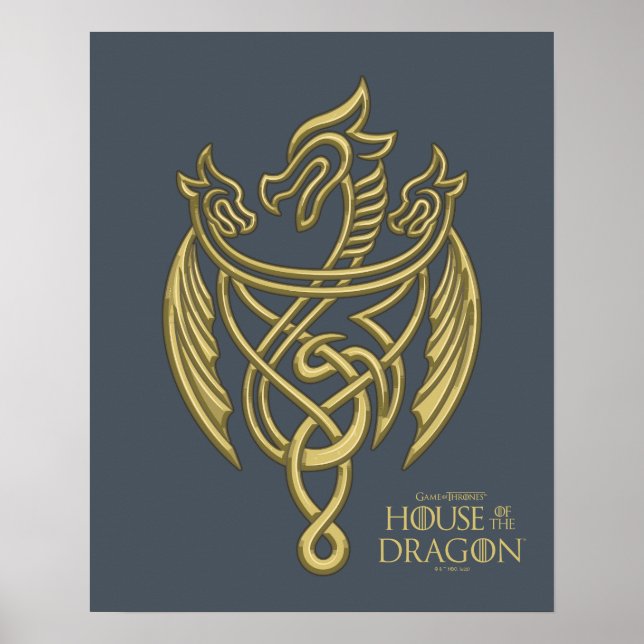 KAMMAREN FÖR DRAGONEN | Golden Filigree Dragon Vap Poster (Framsidan)