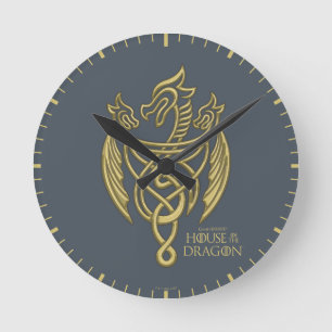 KAMMAREN FÖR DRAGONEN Golden Filigree Dragon Vap Rund Klocka