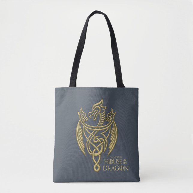 KAMMAREN FÖR DRAGONEN | Golden Filigree Dragon Vap Tygkasse (Framsida)
