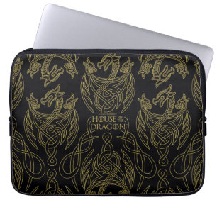 KAMMAREN FÖR DRAGONEN Guld Filigree Dragon Mönst Laptop Fodral